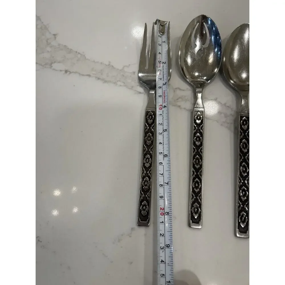 Reed & Barton stainless Caracas lot of 3 Serving Utensils 8.5” Stainless